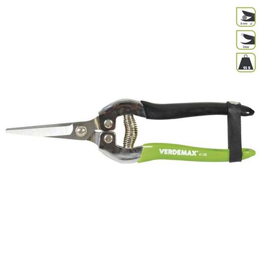 Tijeras vendimiadoras para uvas Verdemax, longitud 18cm, ideales para la vendimia de las vides.