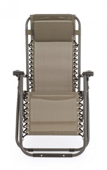 Foldable Martin Tortora Sun Lounger - Treated Steel, Textilene 540gr/m2 Fabric - 65a x 176b x 80h cm