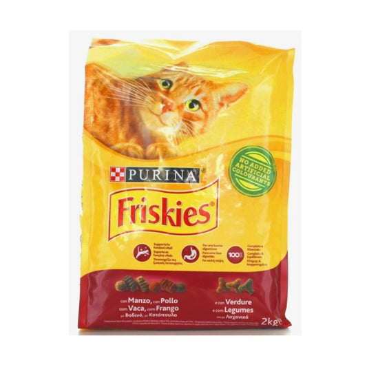 Friskies cat croquettes with beef, chicken and vegetables Purina 2 kilograms