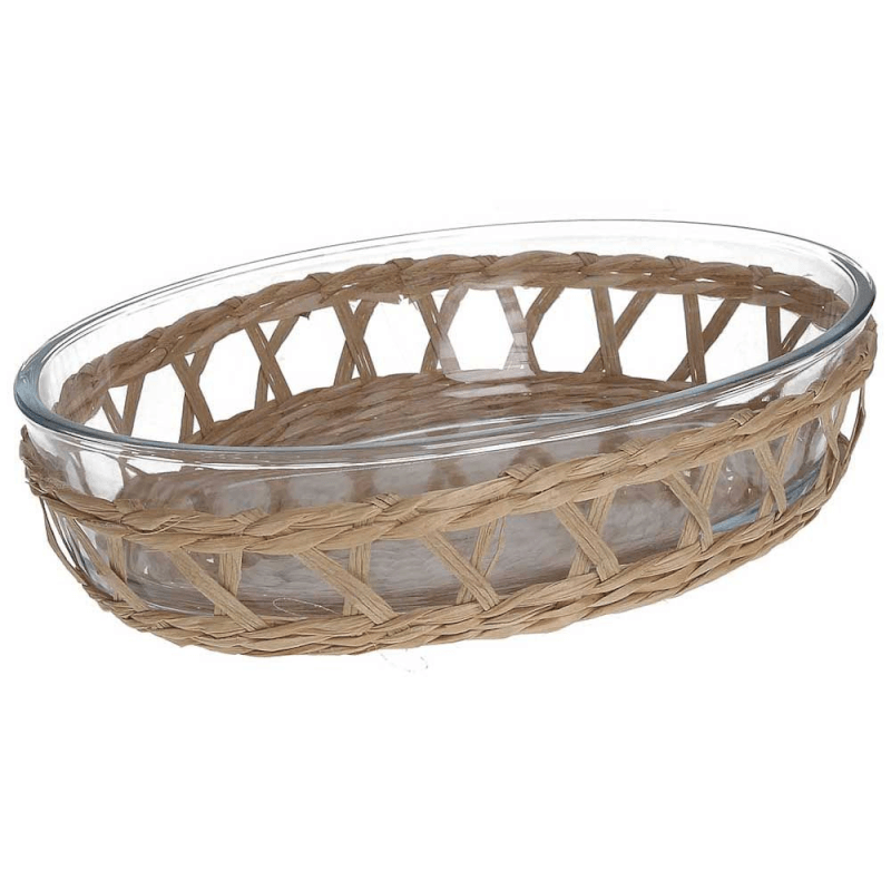 Net Oval Baking Dish 26x18 cm in Transparent glass