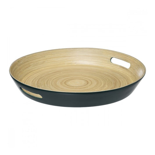 Green bamboo tray diameter 42x h5.5 cm