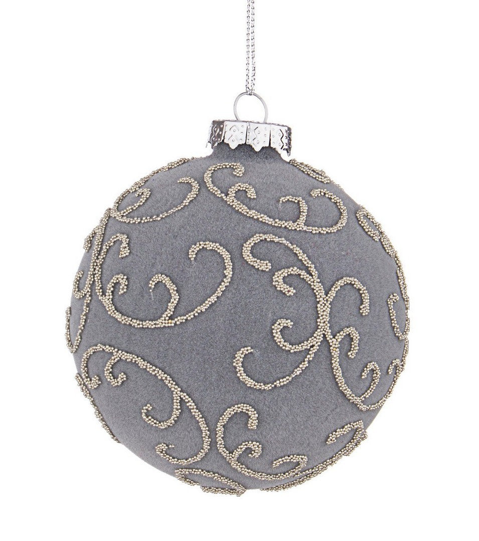 Bola de Navidad en vaso Guarnición Gris 8 cm