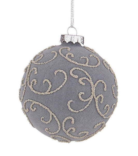 Weihnachtskugel aus Glas Garnish Grey 8 cm