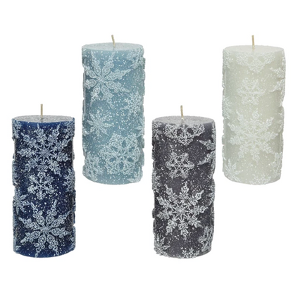 Assorted Snow Finish Wax Candle