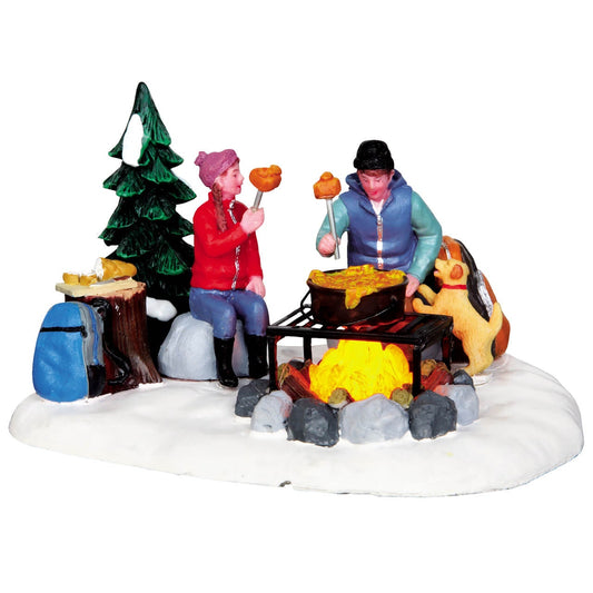 Lemax Fondue Scene In Campsite - Fondue Scene In Campsite for Christmas village