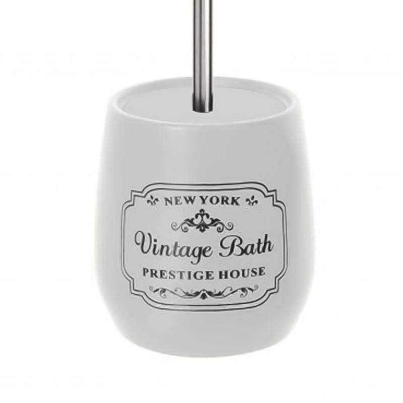 Elegantly designed toilet brush holder "New York" in white.