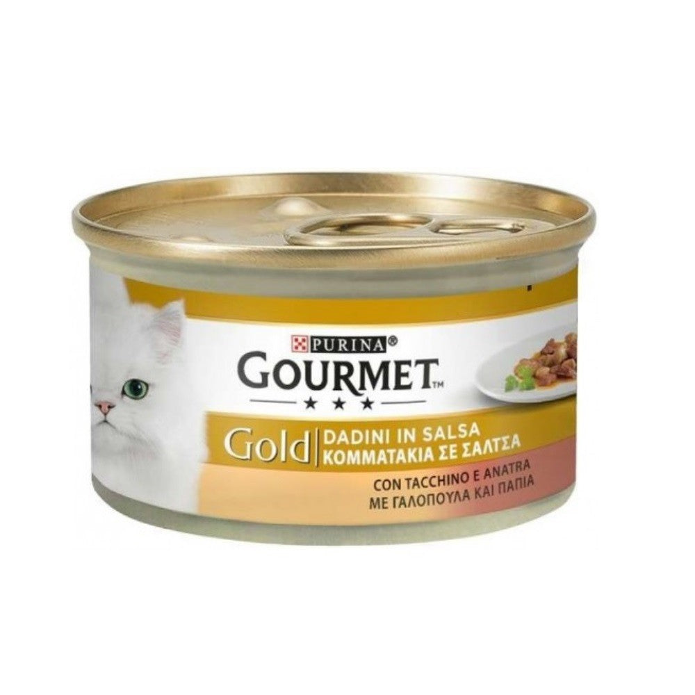 Gourmet Gold Cubes in Purina turkey and duck sauce 85 grams