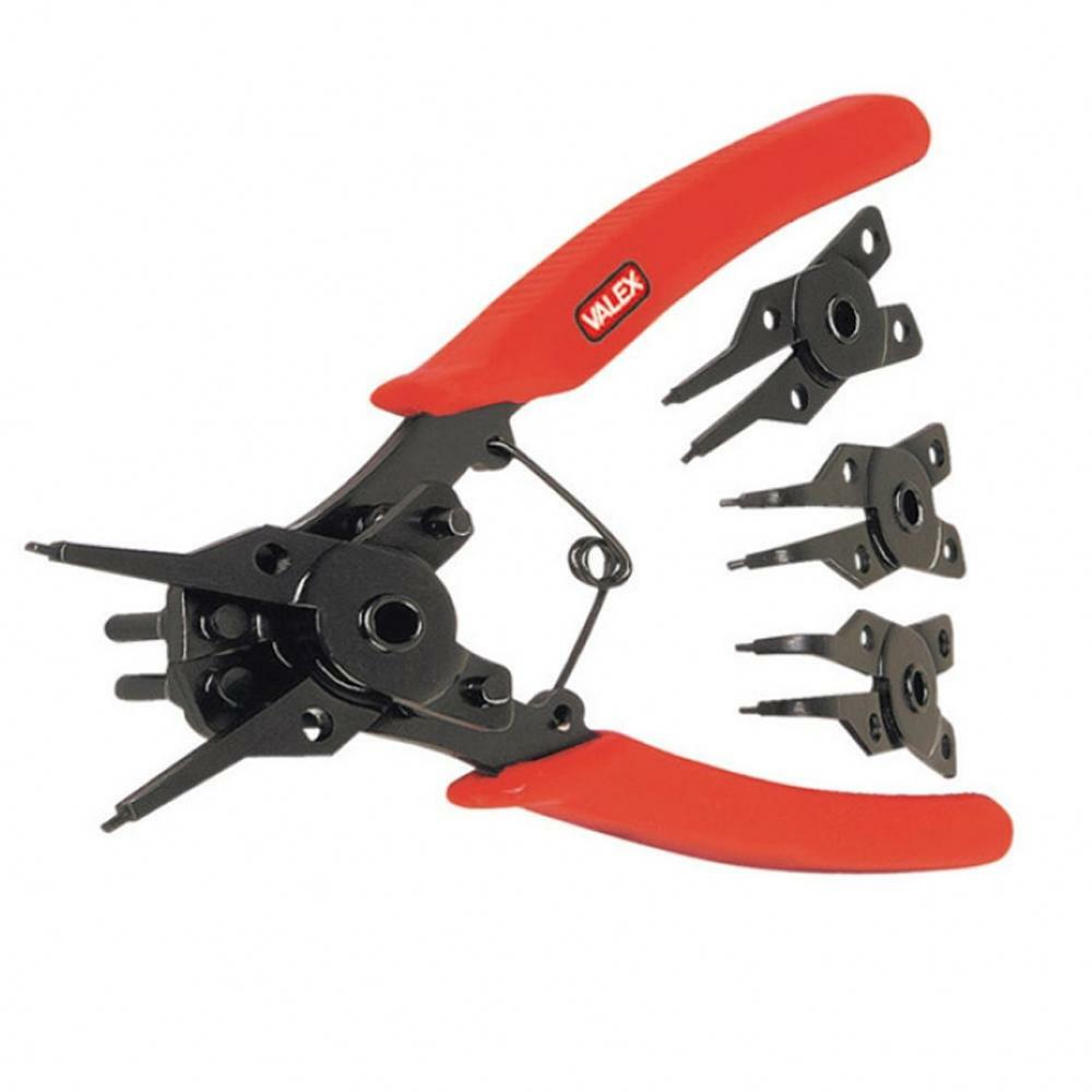 MULTIFUNCTION PLIERS FOR CIRCLIPS WITH 4 HEADS FOR INTERNAL AND EXTERNAL RETAINERS