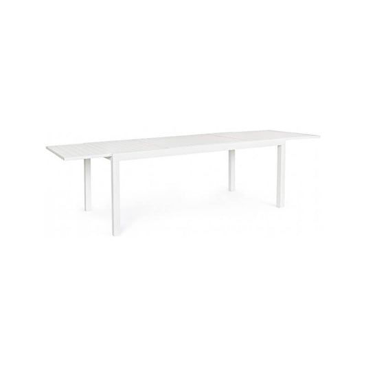 Mesa extensible Hilde 200/300x100 cm en aluminio blanco