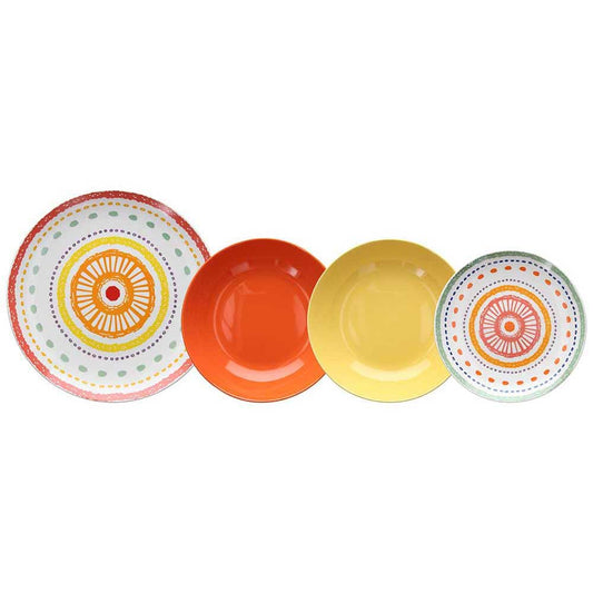 Vajilla Servicio 18 Piezas Aruba Multicolor Porcelana