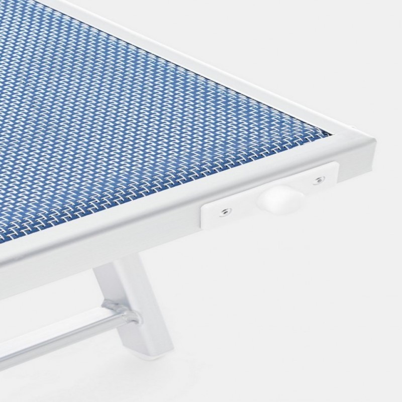 Cross cot in blue folding aluminum