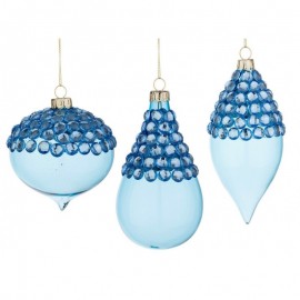 JEWEL blue glass pendant Christmas ball Assorted pcs 1