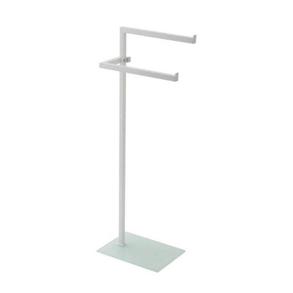 Full White glass towel stand