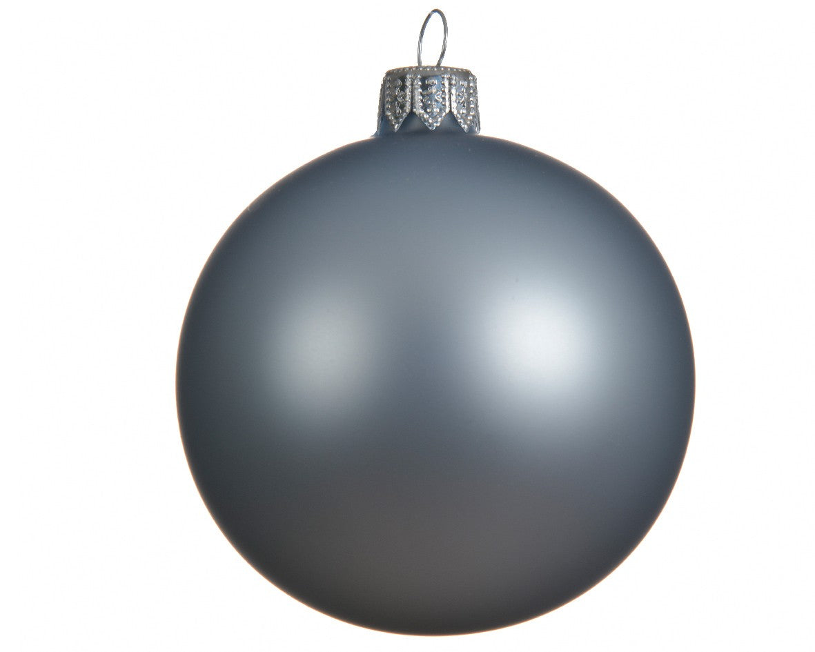 Adorno para árbol de navidad bola cristal gris mate 8 cm