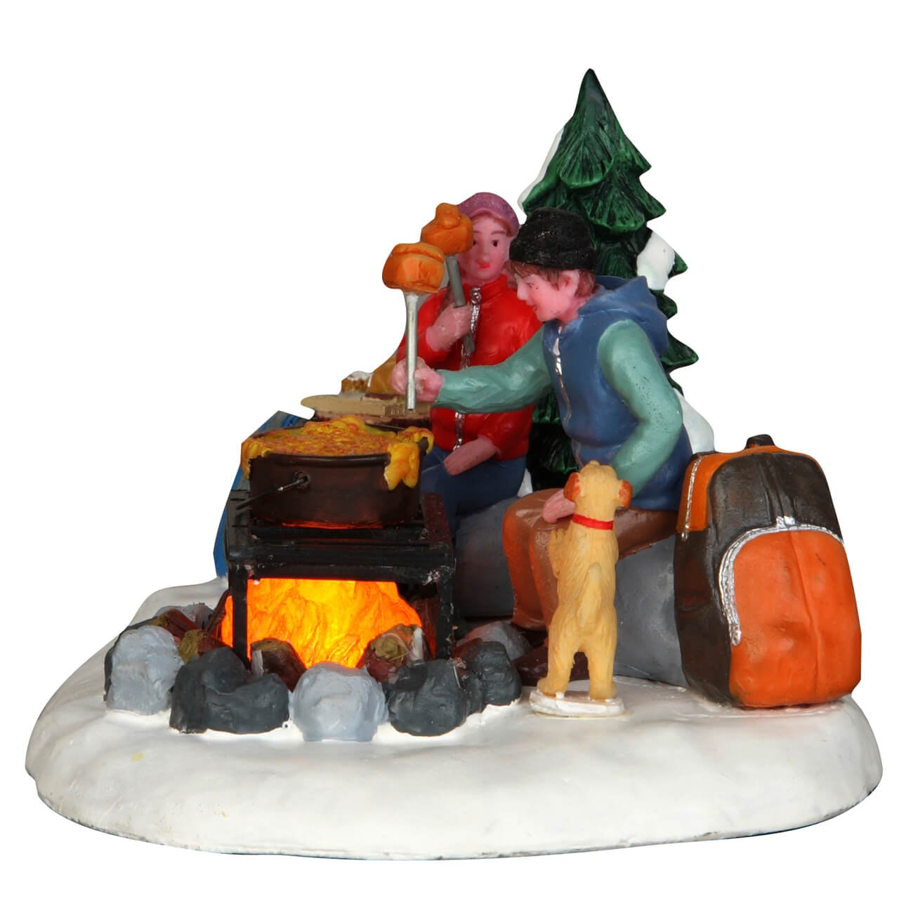 Lemax Fondue Scene In Campsite - Fondue Scene In Campsite for Christmas village