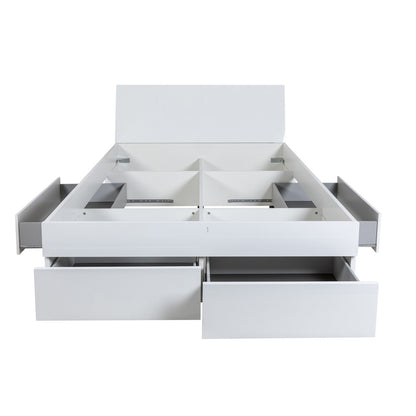 Queen Size Storage Bed with 4 Drawers 166x220x96H