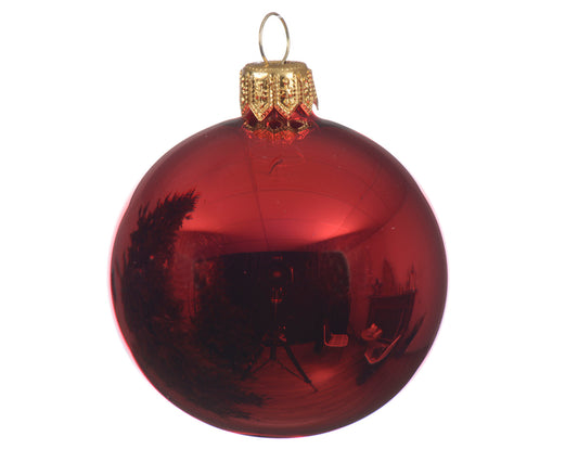 Dark red Christmas bauble ø 6 cm