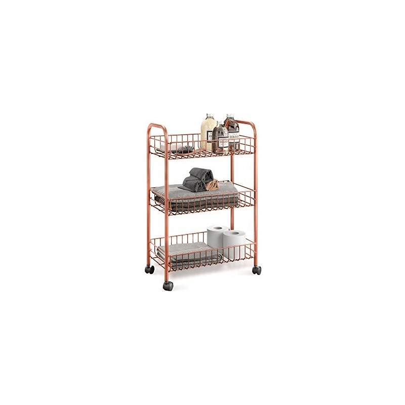 Lugano Copper Trolley 3 Shelves 41X23X63Cm Metaltex