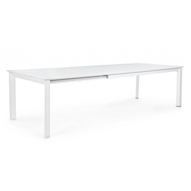 Mesa Konnor de aluminio 200-300x110 cm blanco Iperbriko