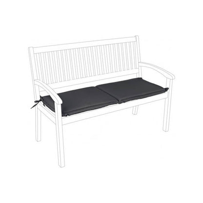 Olefin Anthracite 2-seater bench outdoor cushion with removable cover