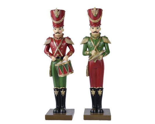 Resin Soldier with Cymbal Drum Set 2 Pieces, cm