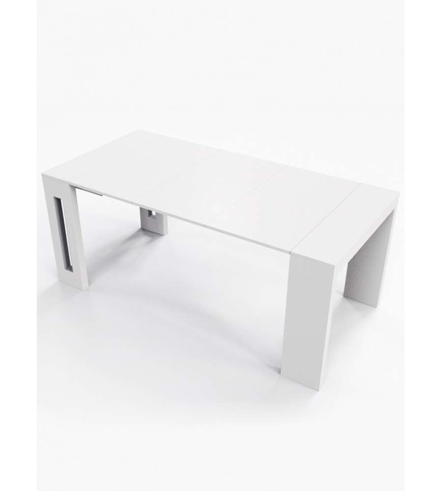 Mesa consola transformable blanca