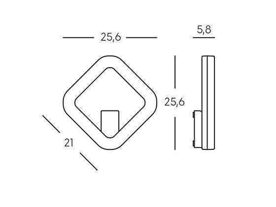 Applique Led 20W 4000K linea quasar grafite