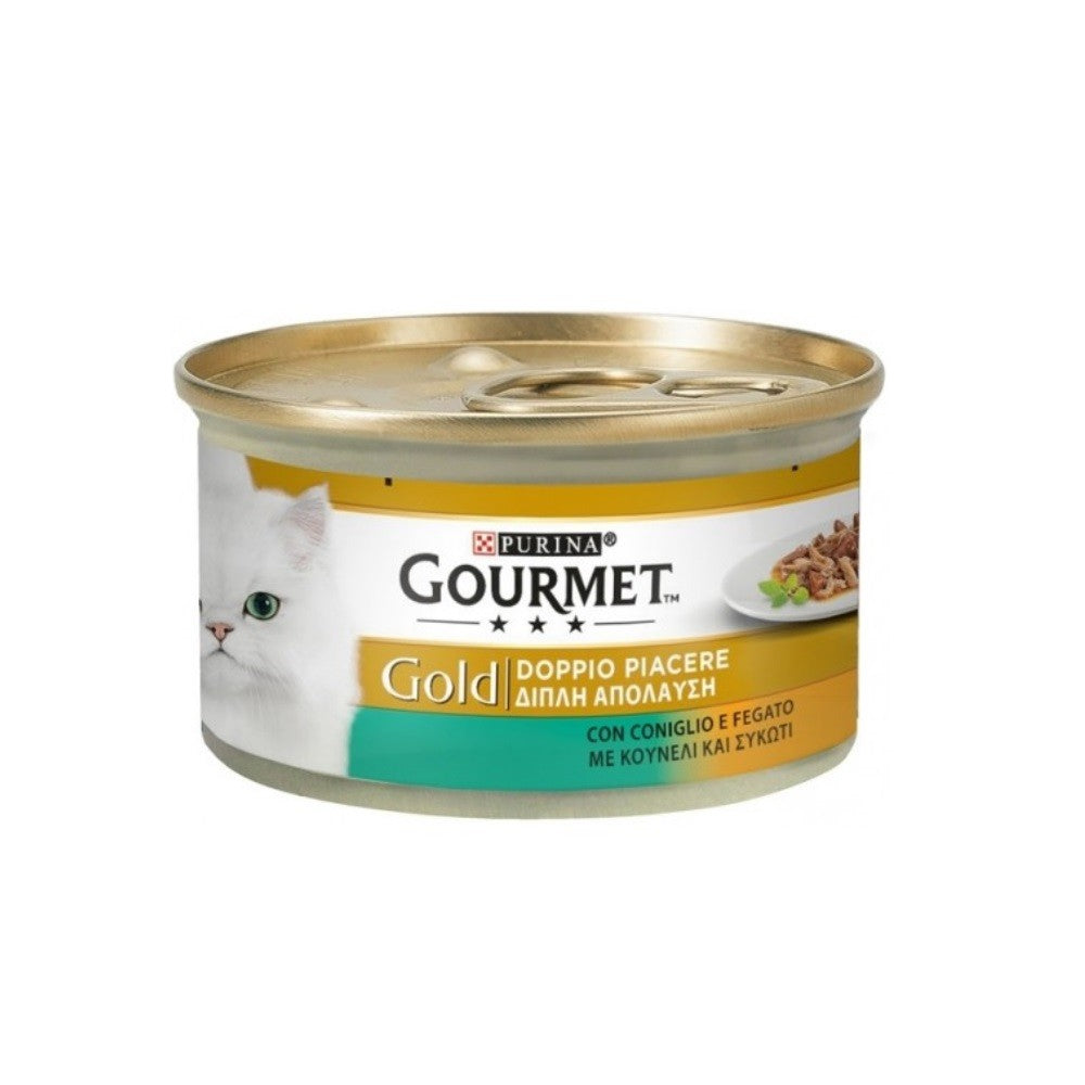 Gourmet Gold Doble Placer con conejo e hígado Purina 85 gramos