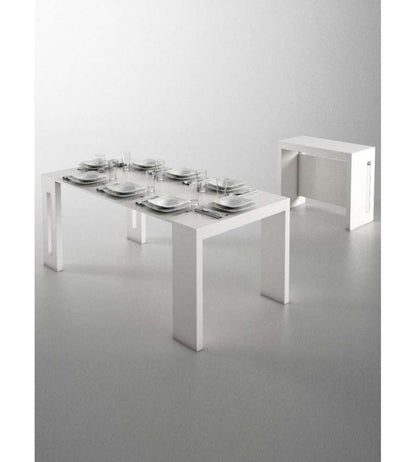 Mesa consola transformable blanca