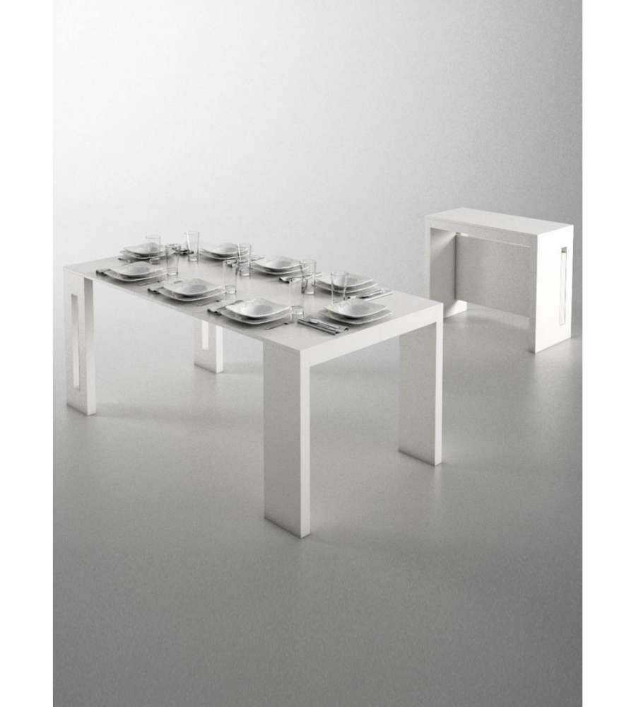 White Transformable Console Table