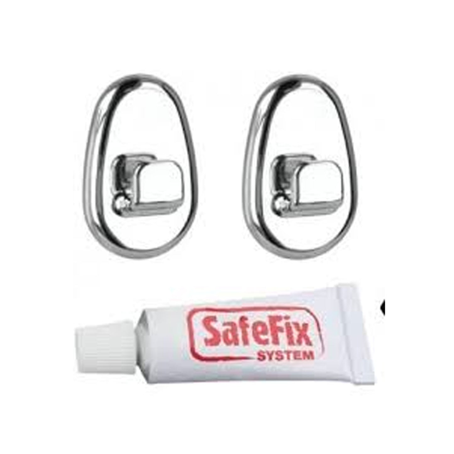 Set of 2 chrome hooks with extra strong Safe Fix glue