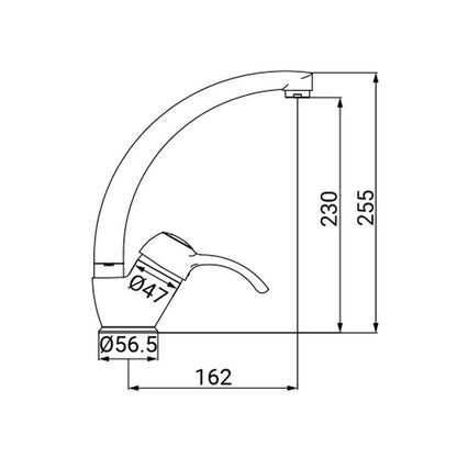 Grifo para lavabo con caño alto - Serie Distri en latón antiguo