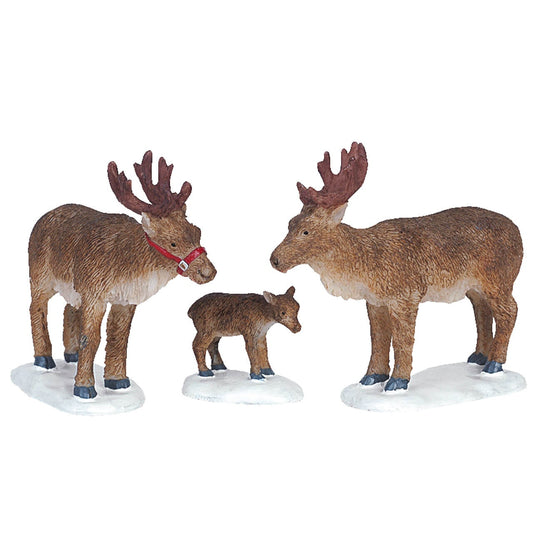 Set of 3 Reindeer for Christmas Village