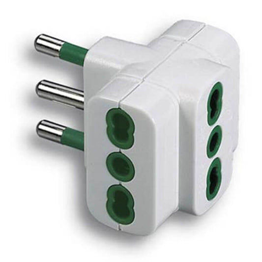 Adaptador Triple 16A 16A Bypass Fme Blanco 2P+T