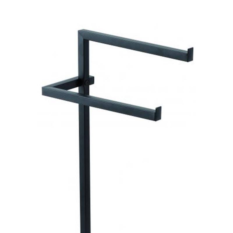 Black glass towel stand with two arms - Idroclic