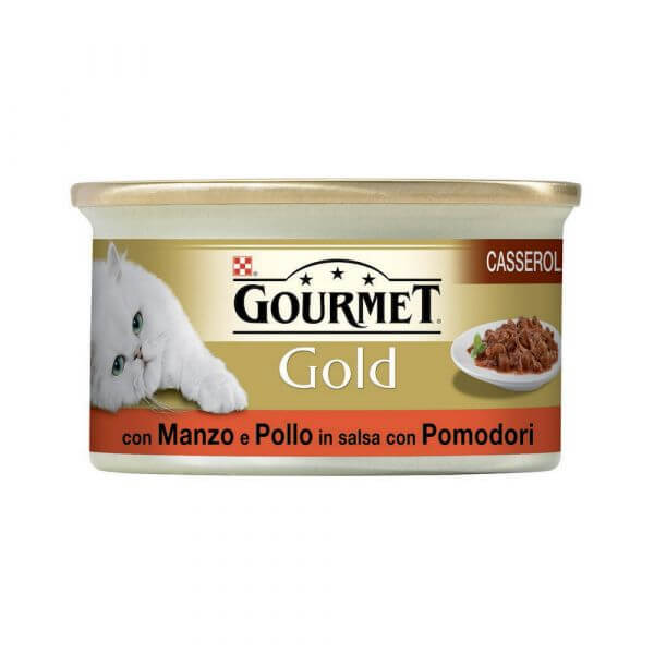 Gourmet Gold Double Pleasure With Beef And Wet Chicken Cat Gr. 85