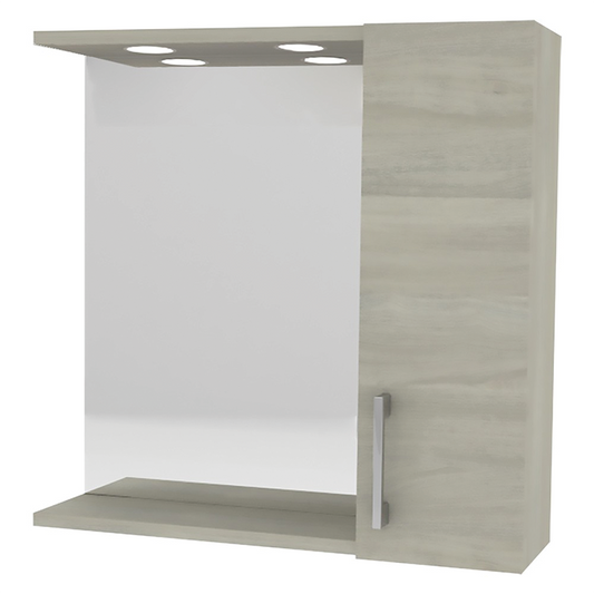 Bathroom mirror with single wall unit cm 58 X 16 X H.57