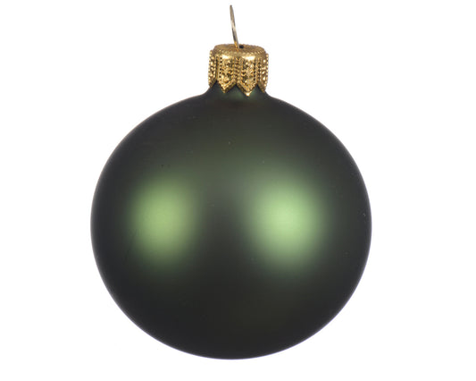 Matte Green Glass Christmas Ball Ornament 7cm