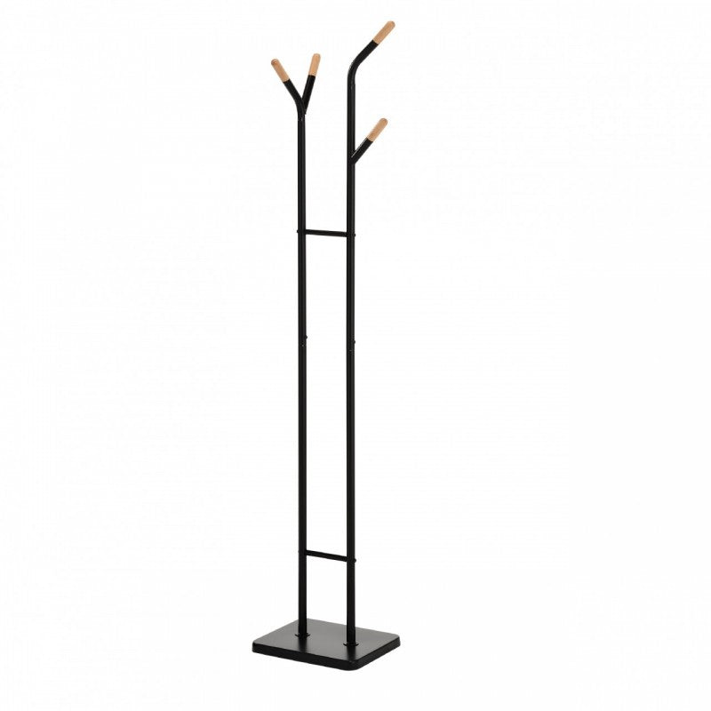 Percha de metal - madera negro 35x25x170h cm