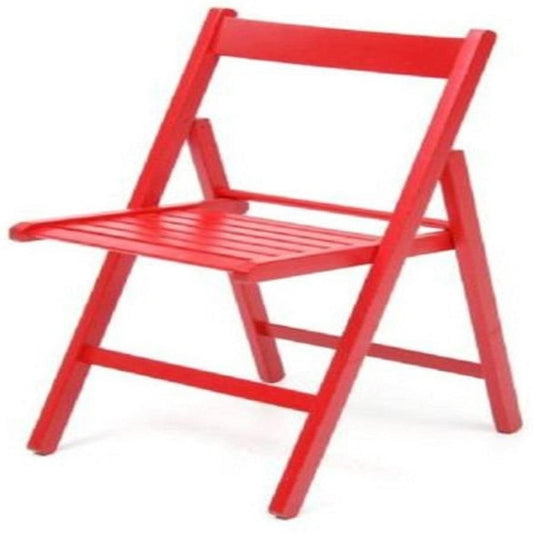 Folding chair in red beech wood