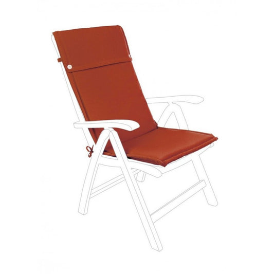 POLY outdoor cushion with orange red high backrest