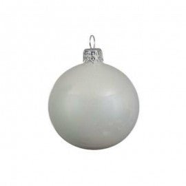 Bola de navidad en cristal esmaltado blanco 15 cm