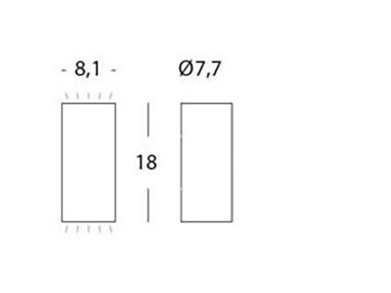 Wandleuchte 6W + 6W Led 4000K Sirio Line weiß