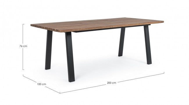 Oslo natural wood furniture table 200 x 100 cm Iperbriko