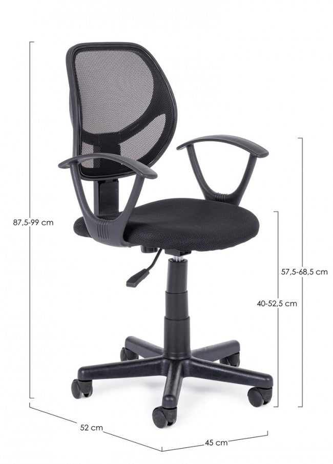 Black office chair with Bizzotto armrests