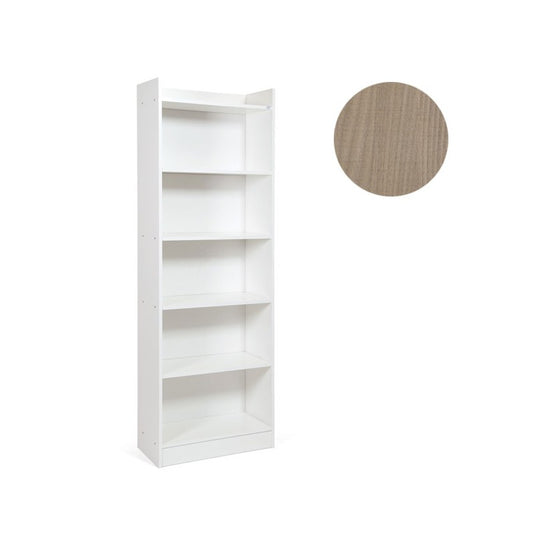 Mueble librería color olmo con 6 estantes h. 180x64x29cm