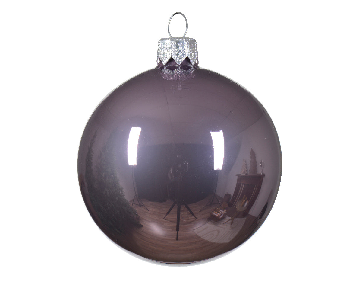 Lila glasierte Glasbrösel Weihnachtskugel aus Kristall ø 8cm