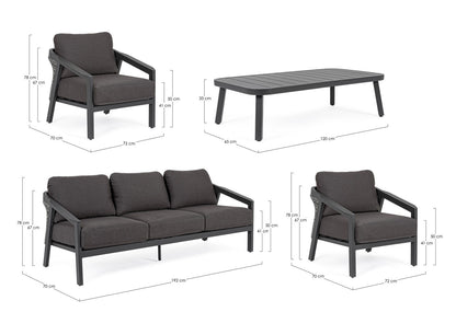 Cordova anthracite garden lounge set