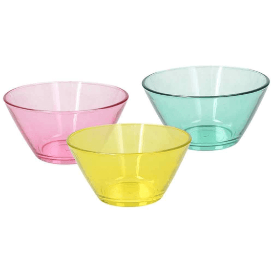 Set 3 Bowls 345 Cc Multicolor Glass Sunset Line