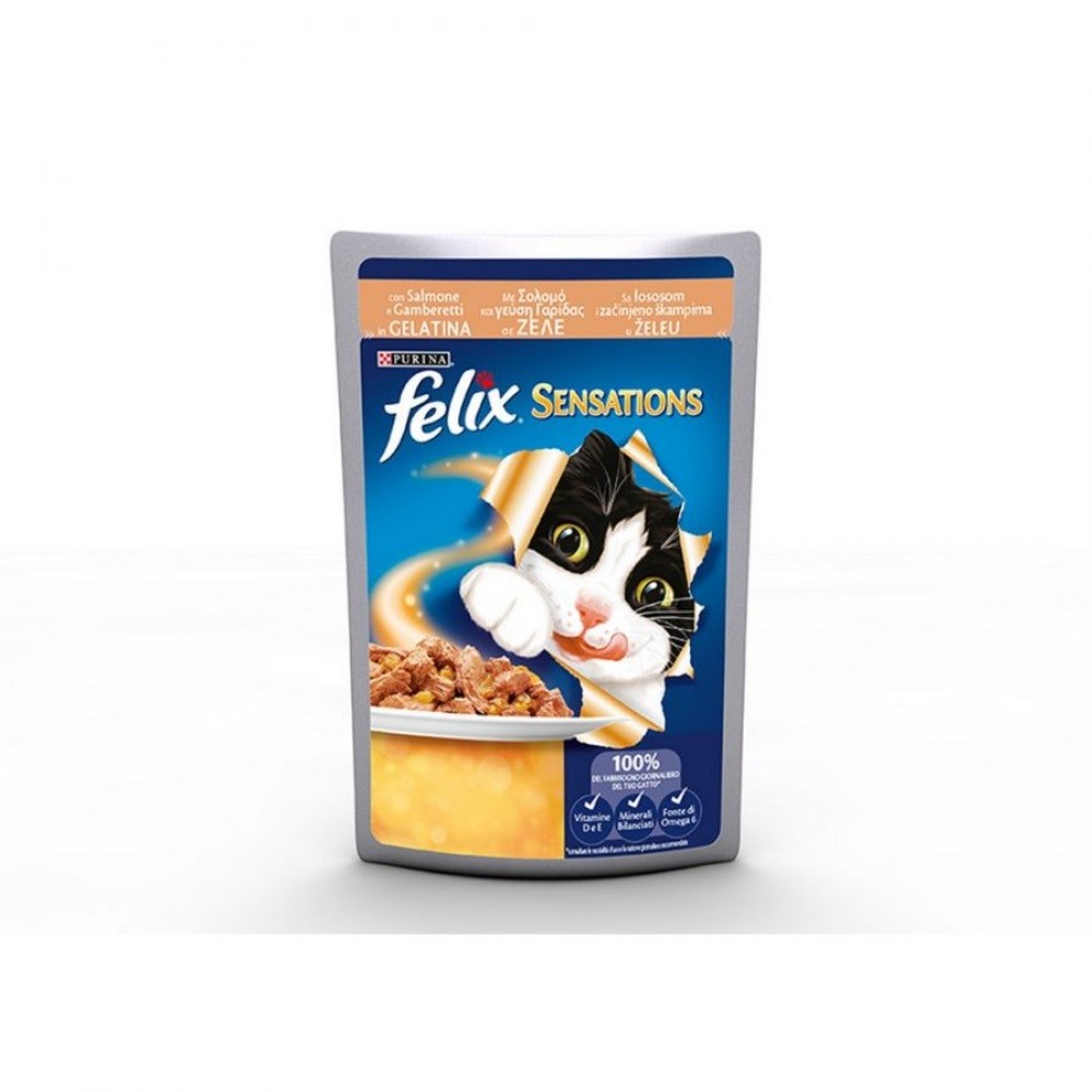 Felix Sensations con salmón en gelatina Purina 100 gramos